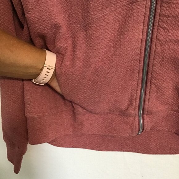 Lululemon Catch A Moment Zip Hoodie Heathered Merlot Size 12 - Picture 9 of 16